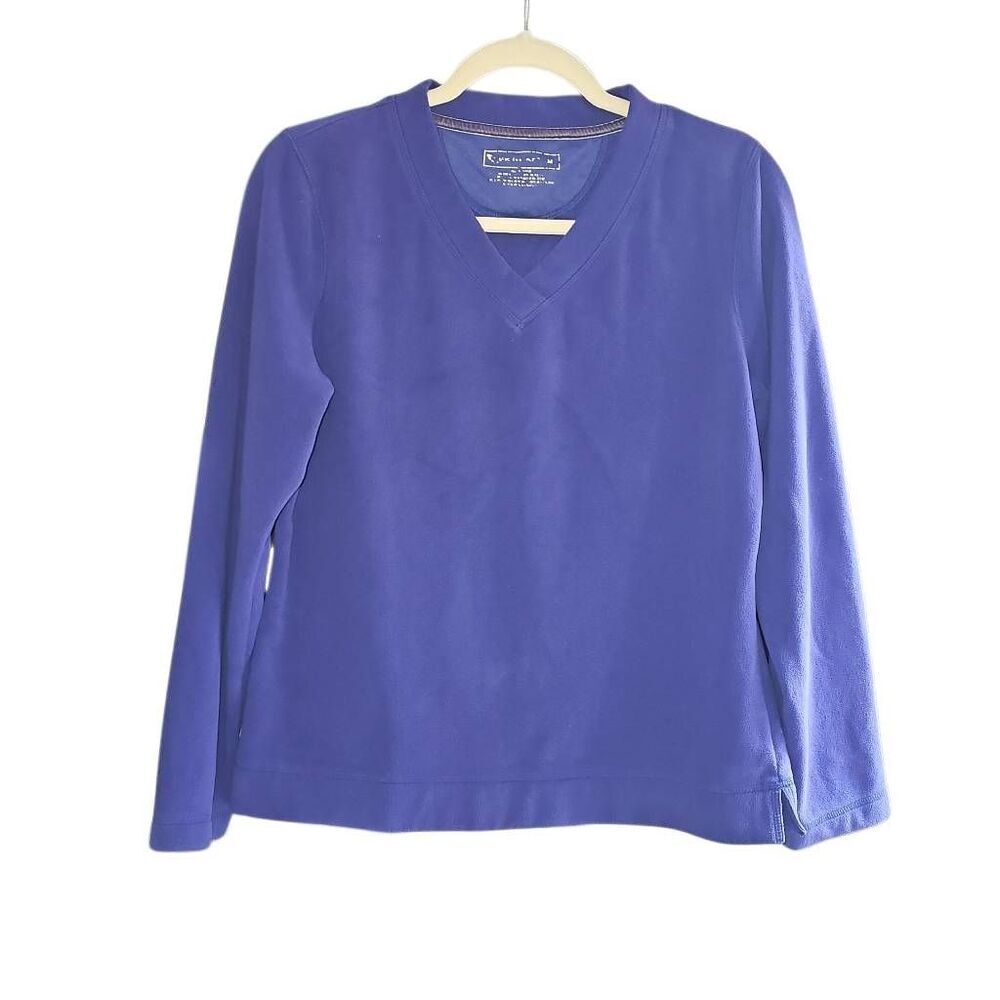 Tek Gear Royal Blue Fleece Sweater, crewneck, longsleeve and Size M, Women's